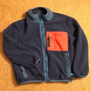 Patagonia kids Sz 7-8 zip up fleece w chest pocket great condition.